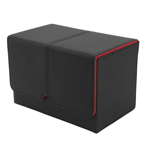 Kcabrtet Kartendeck-Box, PU-Leder-Halter, Organizer-Hülle für 160 Karten für Sammelkarten, Spieleabende (Black Red) von Kcabrtet