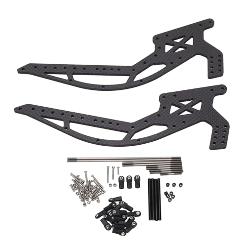 Kcabrtet RC Crawler Wheelbase Chassis Kit Hochfester Carbonfaserrahmen Stabile Schienen für 1/10 Kletterbegeisterte Schwarz von Kcabrtet