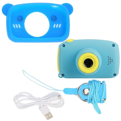 Kids Camera HD Front and Rear Dual Cameras Multifunctional Children Camera COMPACT Lightweight Easy IDEAL for 3‑10 Year Old Girls (Blue) von Kcabrtet