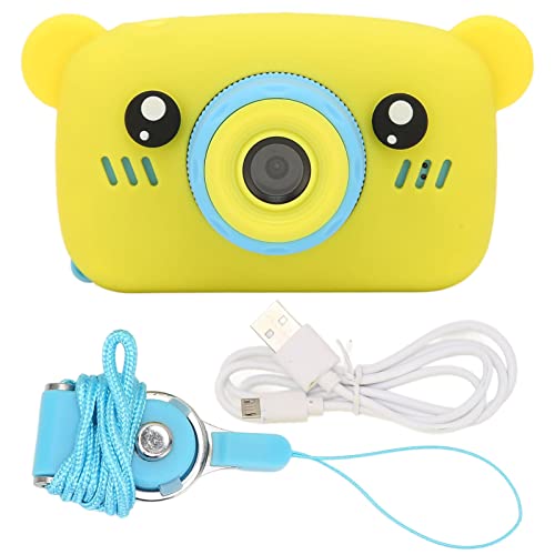 Kids Camera HD Front and Rear Dual Cameras Multifunctional Children Camera COMPACT Lightweight Easy IDEAL for 3‑10 Year Old Girls (Yellow) von Kcabrtet