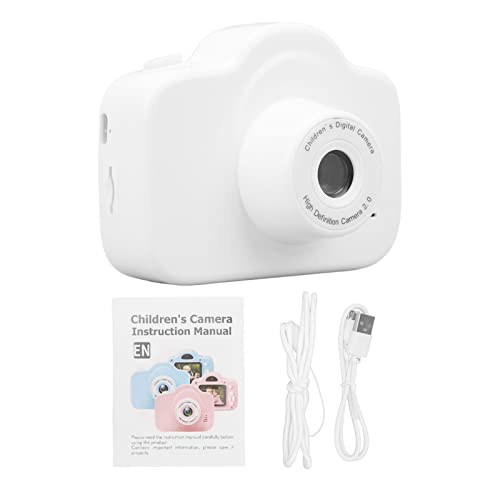 Kinder-Digitalkamera, 2000 W, HD, 2,0-Zoll-Bildschirm, wiederaufladbarer Kinder-Camcorder, Spielzeug für Kleinkinder (White) von Kcabrtet