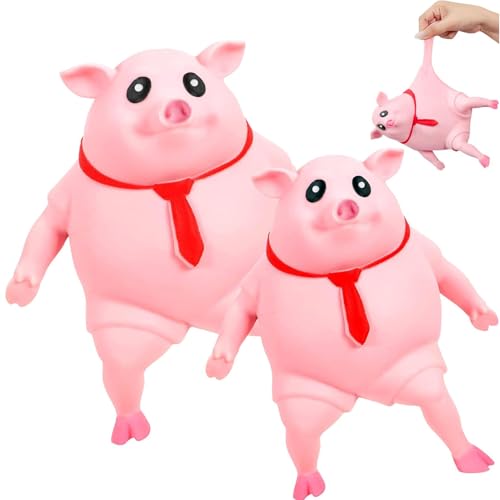 Kdtoll 2 Stück Anti Stress Schwein Anti Stress Spielzeug, Piggy Squeeze Toy, Rosa Schwein Antistress Spielzeug, Squishy Stress-Schweine für Stressabbau und Spaß von Kdtoll