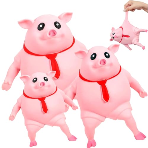 Kdtoll 3 Stück Anti Stress Schwein Anti Stress Spielzeug, Piggy Squeeze Toy, Rosa Schwein Antistress Spielzeug, Squishy Stress-Schweine für Stressabbau und Spaß von Kdtoll