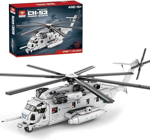 KeKeDuo CH-53 Sea Stallion Transport Hubschrauber, Bauspiel, 1/35 MOC Militärflugzeug, Modellbau, Bausteine, kompatibel mit großen Marken von KeKeDuo