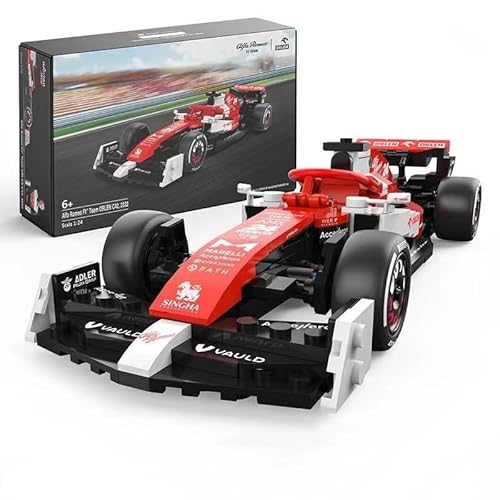 KeKeDuo Technik Auto Bausteine für F1 Team ORLEN C42 2022, 1:24 Sportwagen Exklusives Sammlermodell Bauset, 340 Klemmbausteine Rennwagen MOC Rennauto Bausatz Konstruktionsspielzeug von KeKeDuo