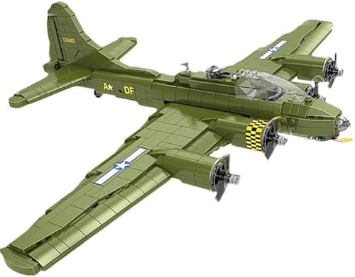 KeKeDuo Technik Kämpfer Bausteine Bauset, 886 Teile Militär B-17 Fliegender Festungsbomber Modellbausatz, MOC Klemmbausteine Flugzeug Konstruktionsspielzeug Kompatibel mit Andere Marken von KeKeDuo