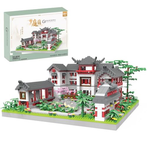 KeKeDuo Traumgarten Bausteine Bausatz, 2685 Klemmbausteine Modular Chinesische Architektur Modellbausatz, Micro Bricks Konstruktionsspielzeug Nicht Kompatibel mit Großen Marken von KeKeDuo