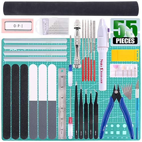 Keadic 55 Modellbauwerkzeug,Modellbau Werkzeug Set,Bastelwerkzeug, Werkzeuge Kraft Handwerk,Gundam Modeler Grundwerkzeuge Hobby Werkzeug Sets, Basic Tools für Auto Modell Bausatz DIY Reparatur von Keadic