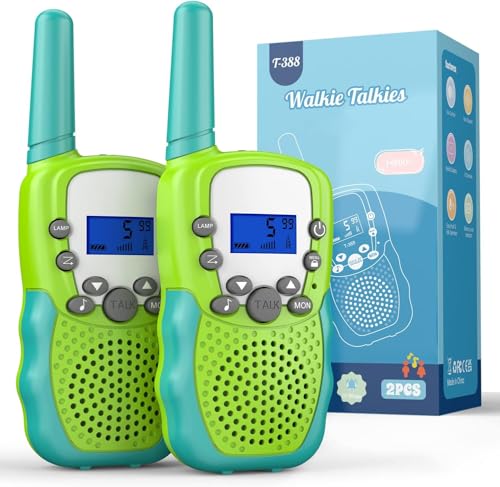 Kearui Spielzeug 3-12 Jahren Jungen & Mädchen, Walkie Talkies für Kinder mit 8 Kanäle, Funkgerä Kinder ab 4 Jahren mit VOX Funktion & Tastensperre für Abenteuer, Camping, Wandern - Grün von Kearui