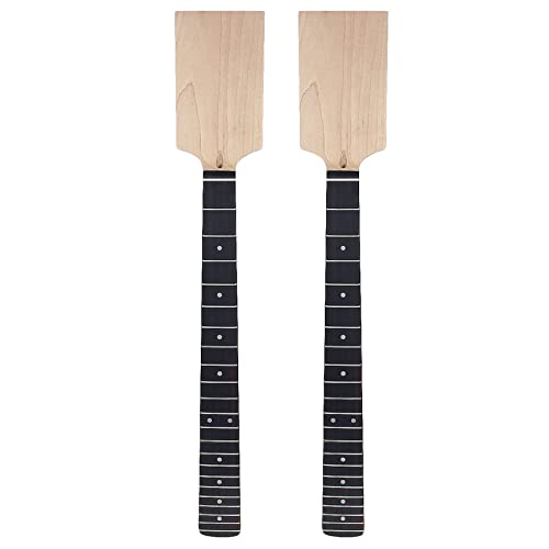 Keavenoy 2 x E-Gitarre Neck Paddle Head Palisander auf Ahorn 22 DOT Inlay Unfertige Teile DIY von Keavenoy