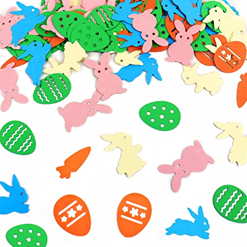 Keaziu 100 Stück Happy Easter Konfetti Eier Kaninchen Huhn bunte Tischdekoration Konfetti Babyparty Dekorationen Thema Party Dekorationen (grün) von Keaziu