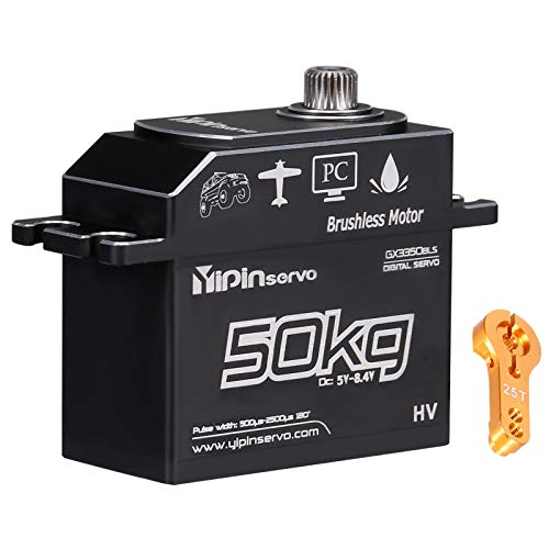 Kedelak GX3350BLS 50KG Digital Servo IP67 Wasserdichtes Lenkservo 180 ° Vollmetallgehäuse Edelstahlgetriebe Bürstenloses Motorservo für 1/8 1/5 RC Auto RC Crawler RC Boot Flugzeug Hubschrauber Roboter von Kedelak