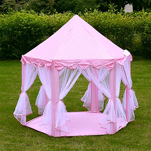 Gartenzelt, Kinderzelt, Spielzelt für Kinder, Prinzessinnenschloss, Puppenhaus (Rosa-Φ140 cm) von Kedia