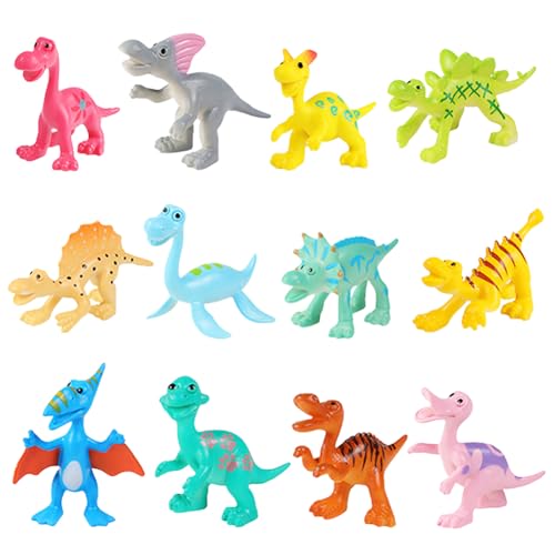 Mini Dionsaurier Figuren, Dinosaurier Spielzeugfiguren, 12PCS Kleine Dinosaurier Figuren Set, Kinder Dinosaurier Spielset, Dinosaurier-Figuren Kuchen Topper, Kinder Geschenk von KedidO