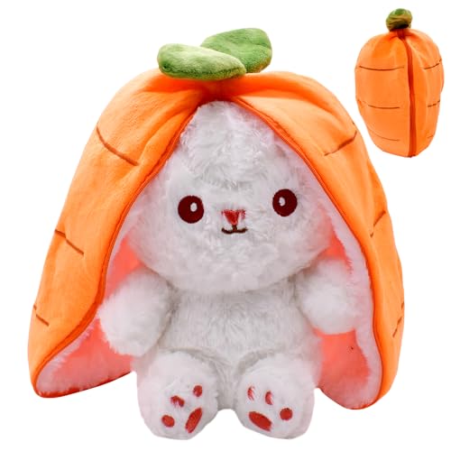 KedidO Kuscheltier Hase, 25CM Hase Erdbeer Plüsch, Hase Stofftier Karotte, Floppy Ear Weiches Plüsch-Kaninchen-Spielzeug, Kuscheltier Geschenkidee für Jungen und Mädchen von KedidO