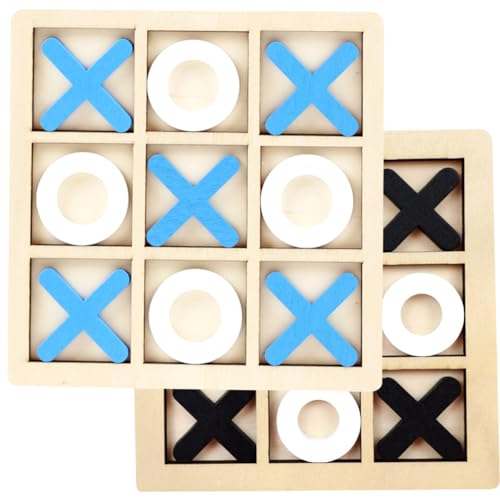 Kinder OX Schach Brettspiel, Hölzernes XO Tic Tac Toe Tischspielset Klassisches Familienbrett für Erwachsene Familienparty Innendekoration von KedidO