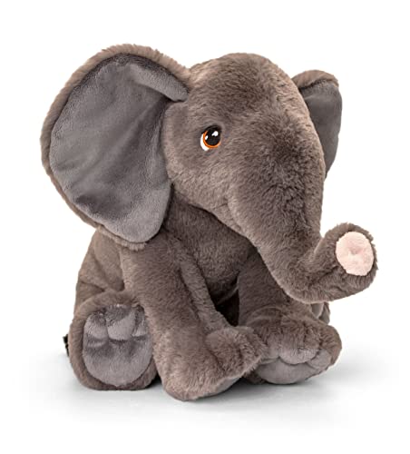 Keel Toys KEELECO SE1031 Plüschtier, 100% recycelt, ökologisches Spielzeug für Kinder, Elefant, 45 cm von Keel Toys