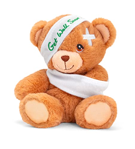 Keel Toys SE1097 Keeleco Bär mit Aufschrift Get Well Soon, 15 cm, Mehrfarbig von Keel Toys