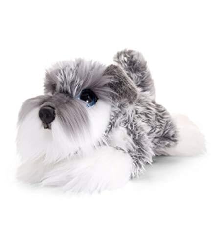 Keel Toys Schnauzer Kuschelwelpe, weich, süßes Haustier, Hund, Plüsch-Spielzeug, 25 cm von Keel Toys