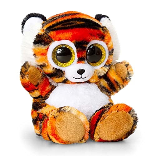 Animotsu Plüschtier Tiger, flauschiger Wegbegleiter mit großen Glitzeraugen, ca. 15 cm von Keel Toys