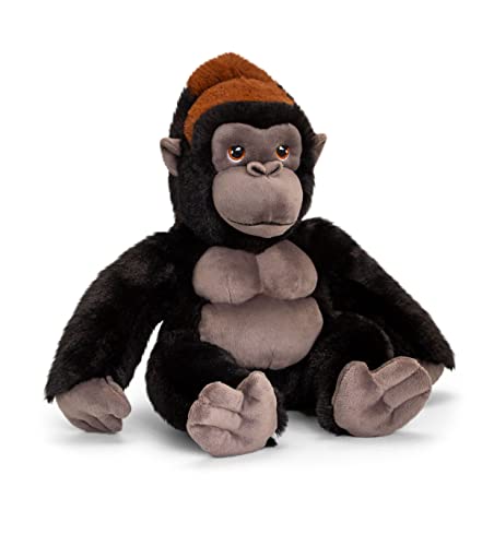 Keeleco SE6117 Plüschtier Gorilla, ca. 35 cm, aus recycelten Materialien, Augen aufgestickt aus Baumwolle von Keel Toys