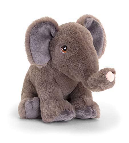 Keeleco SE6118 Plüschtier Elefant, ca. 18 cm, aus recycelten Materialien, Augen aufgestickt aus Baumwolle von Keel Toys