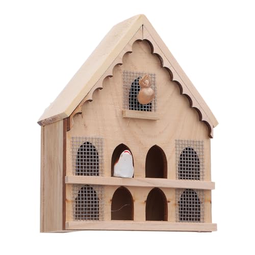 1:12 Puppenhaus-Vogelkäfig, Miniatur-Vogelhaus mit 2 Vögeln, Puppenhaus-Zubehör Zur Dekoration von Keenso