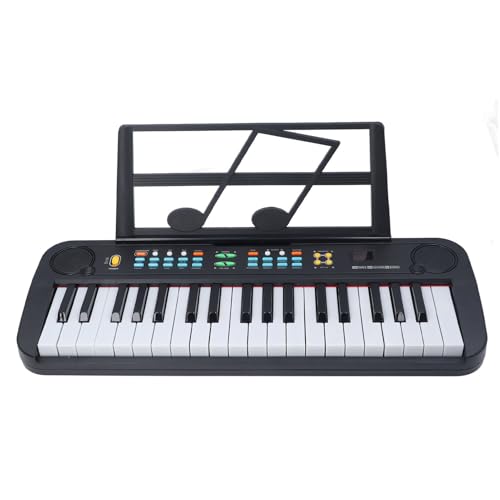 37-Tasten-Keyboard-Klavier für Anfänger, 200 Klangtöne, Elektronische Keyboards mit 60 Demo-Songs, Musikinstrumentenspielzeug mit Notenständer und USB-Kabel von Keenso