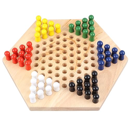 Chinesisches Dame-Spiel aus Holz für und Erwachsene, Entwicklung des Logischen Denkens, Interaktives Spielen mit den Eltern, Bunte Schachfiguren, Geeignet von Keenso