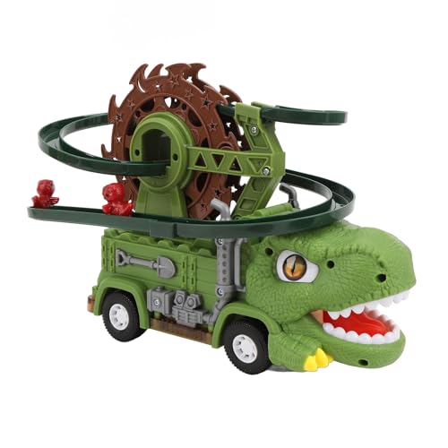 Dinosaurier-Rennstreckenauto-Spielzeugset, Lehrreiche Sound- und Lichteffekte für, Batteriebetriebene Rennstrecke aus ABS-Material, Ideal für -Mädchen-Spielset von Keenso