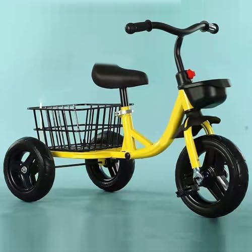 Dreirad, Kleinkind-Dreirad, Kleinkind-Dreirad, Baby-Blanke-Fahrrad mit Aufbewahrungskorb für 2 Bis 6 Jahre (Yellow) von Keenso