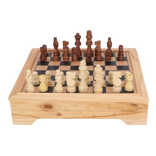 Holz-Schach-Brettspiel-Set, Holz-Schach-Set, Lernspiel für Heimschulparty, Tragbar, Leicht von Keenso