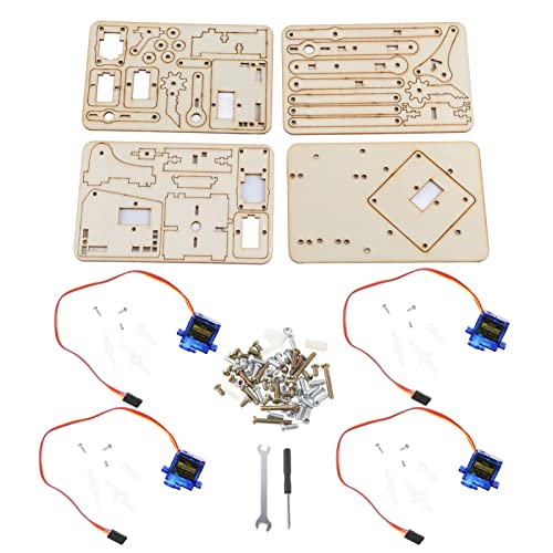 Keenso 4 DOF Holz Holz Roboterarm Holz Roboter Mechanischer Arm sg90 Servo für Intelligente Fertigung von Keenso