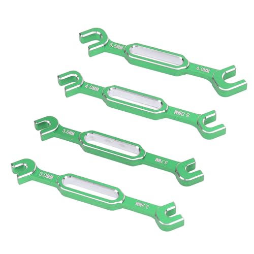 Keenso 4PCS RC Spannschlossstangenschlüssel, Kugelgelenkentferner aus Aluminiumlegierung, RC Spannschlossschlüsselsatz, für die Wartung von RC-Autos (Green) von Keenso