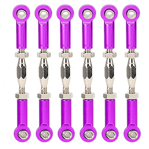 Keenso 6Pcs Aluminium Legierung Einstellbare Push Stangen Spannschloss Stange Gestänge Zubehör RC Auto Modelle Upgrade Teile (Purple) von Keenso