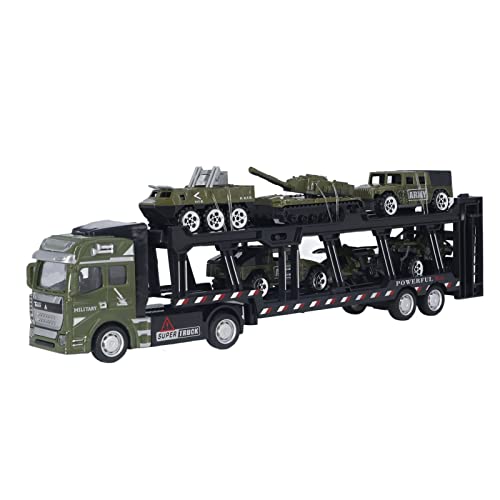 Keenso Autotransporter Spielzeug, Diecast MilitäRfahrzeuge Set Spielzeuglastwagen FüR 3 4 5 Jahre Alte von Keenso