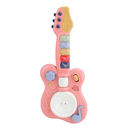 Keenso Kindergitarren-Klavierspielzeug, Gitarrenmusikspielzeug, E-Gitarre, Musikspielzeug für und Mädchen Im Alter von 3 Bis 5 Jahren (Rosa) von Keenso