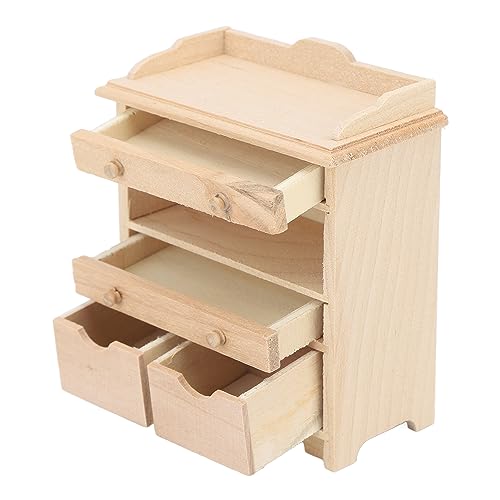 Keenso Mini-Schubladenschrank, Modell 1:12, Puppenhaus, Massivholzmöbel, Anhängerspielzeug – Premium-Material, Detailliertes Design, Naturgetreues Aussehen, Feine Handwerkskunst, von Keenso