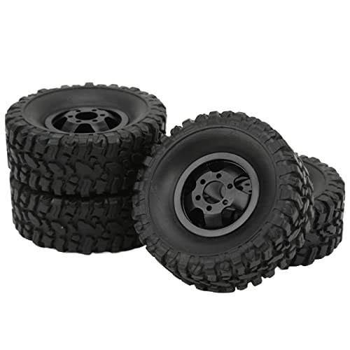 Keenso RC -Autorreifen und, Gummi -Reifen Aluminium -Leichtmetallrad -Hub für WPL C14 C24 B14 B24 B16 B36 1/16 RC -Auto -Upgrade Teil (Black) von Keenso