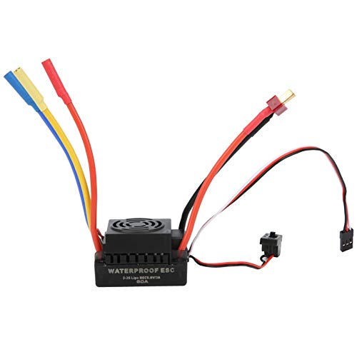 Keenso RC Electric Speed ​​Controller, 60A wasserdichte Bürstenlose ESC -Speed ​​-Controller für SCX10 1/10 RC -Automodell (T-Stecker) von Keenso