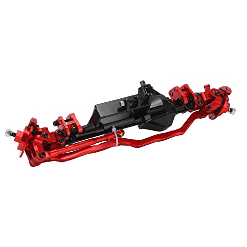 Keenso RC Frontachse, Metall Komplett Vordere Achse für Axiale RBX10 Ryft 1/10 RC Cralwer Car Upgrade -Teile (Schwarz Rot) von Keenso