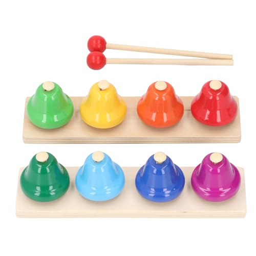 Keenso Schreibtischglocken, Bunte Musikglocken, Schlaginstrument für, Schreibtischglockenspielzeug aus Birke mit Holzschlägeln von Keenso