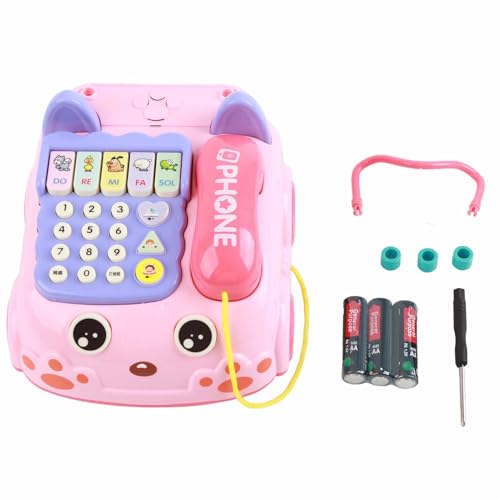 Kleinkind-Ziehspielzeug, Chatter-Telefon, Vorgetäuschtes Telefon, Pädagogisches Baby-Telefonspielzeug Zum Spazierengehen (PINK) von Keenso