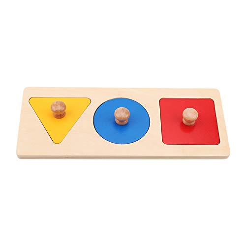 Montessori-Spielzeugform-Steckpuzzle, Kleinkindform-Farbsortierer, Frühes Lernen, Pädagogisches Aktivitätsspielzeug (dreifarbiges Panel) von Keenso