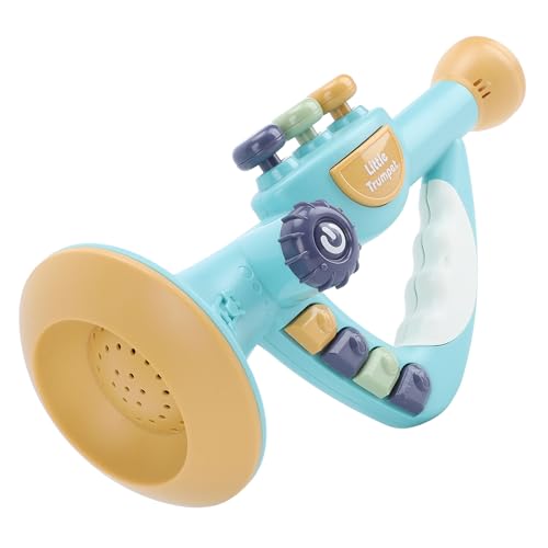 Musikspielzeug für Kleinkinder, Kleines Trompetenspielzeug, Mini-Trompete mit Lichteffekten für Kinder (Blue) von Keenso