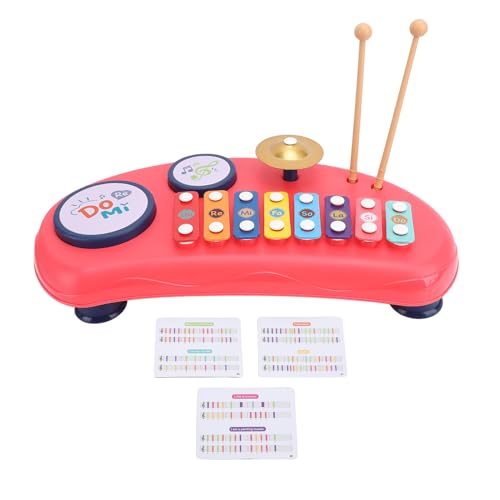 Schlagzeug-Set, Baby-Musikinstrument, Xylophon, Musikspielzeug für Kleinkinder (Rot) von Keenso