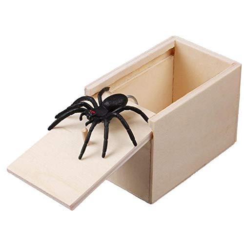 Keenwo The Original Spider Prank Box - Scherzartikel zum Erschrecken Lustig Spinne in Einer Holzkiste Spielzeug-Streich, Geschenk für Frau und Mann witzig Überraschungsbox (Spinne) von Keenwo