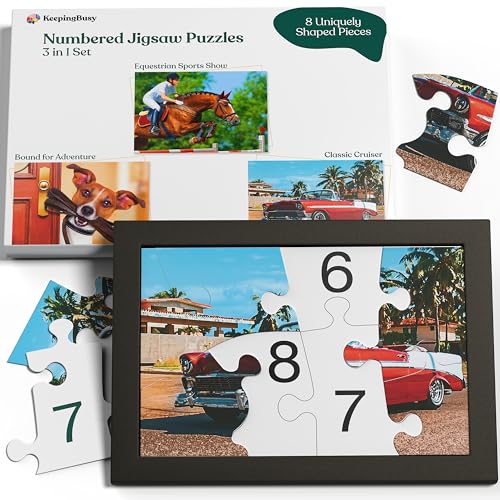 Keeping Busy Demenz Puzzles für Senioren | 3 in 1 Set | Nummeriertes 8-teiliges Alzheimer Puzzle für Senioren mit Demenz Puzzle | Alzheimer Puzzles für Demenzpatienten Puzzles für Demenz Senioren von Keeping Busy