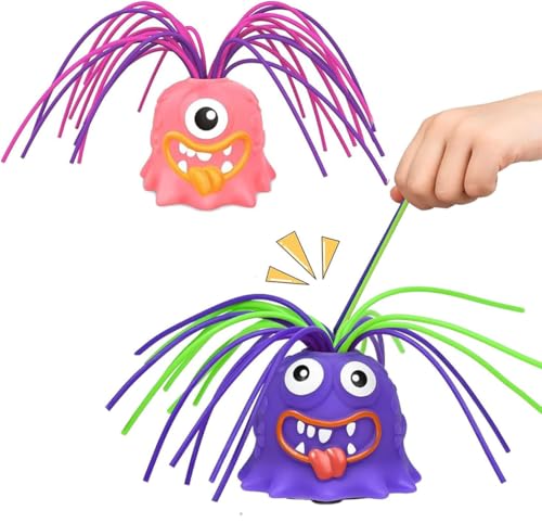 2 Stück Hair Pulling Monster Toy, Haare ziehen Sound Spielzeug, Hair Pulling Fidget Toy, Antistress Spielzeug Monster, Hair Pulling Fidget Screaming Monster Toys, Anti Stress Spielzeug für Kinder (A) von Keeplus