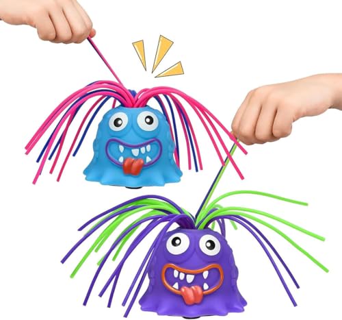 2 Stück Hair Pulling Monster Toy, Haare ziehen Sound Spielzeug, Hair Pulling Fidget Toy, Antistress Spielzeug Monster, Hair Pulling Fidget Screaming Monster Toys, Anti Stress Spielzeug für Kinder (B) von Keeplus